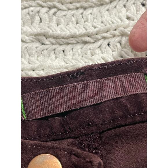 J Brand Velour Leggings Pants Skinny Leg Jeggings Womens 25 Wine Stretch 801J605 - Picture 9 of 11